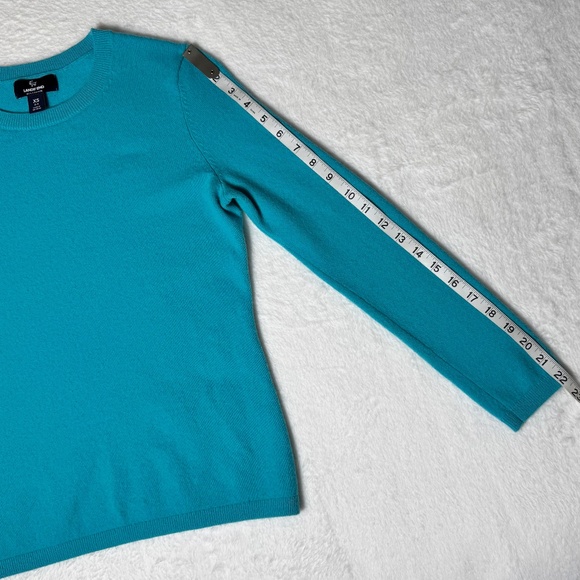 Lands' End 100% Cashmere Sweater Crewneck Teal/Turquoise Women's XS - Picture 8 of 10